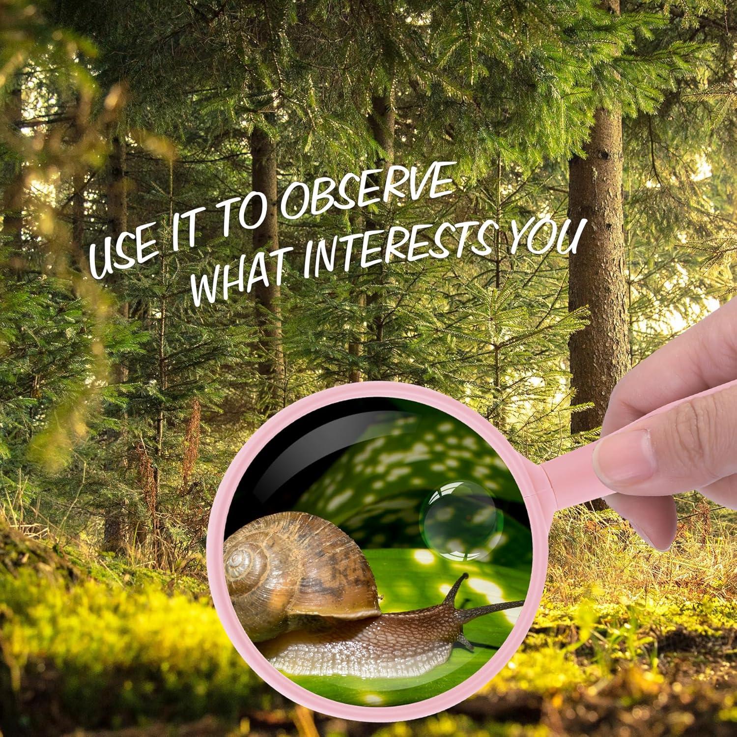 Lupa de Mano Lakei 10X 30X Rosa, Lente Acrílica 75mm