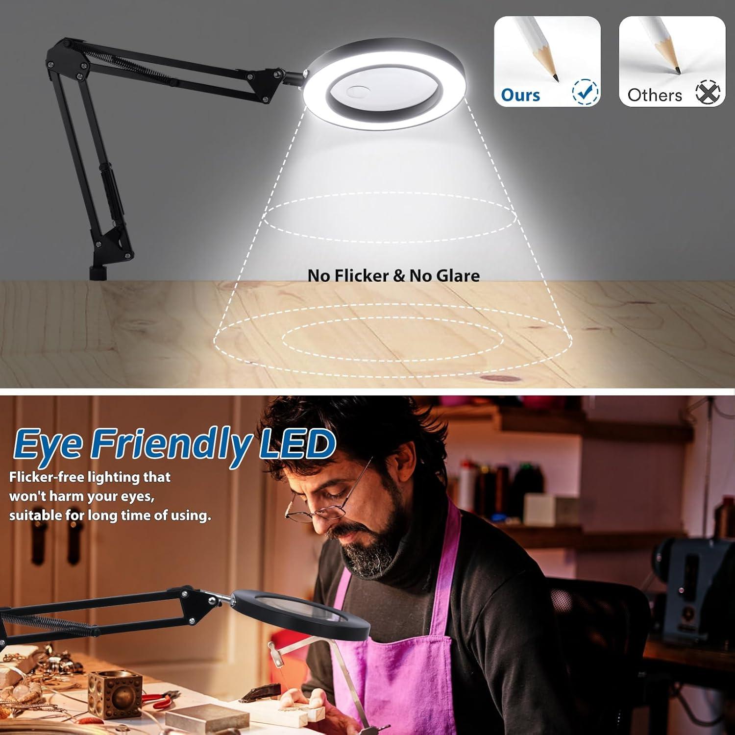 Lupa de Piso NZQXJXZ 10X 30X con Luz LED y Soporte Ajustable