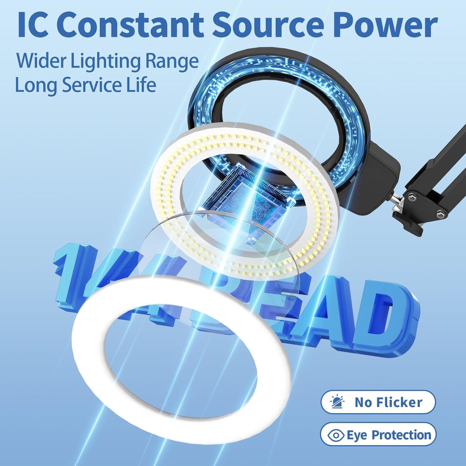 Lupa de Aumento 12X HITTI con Luz LED y Abrazadera