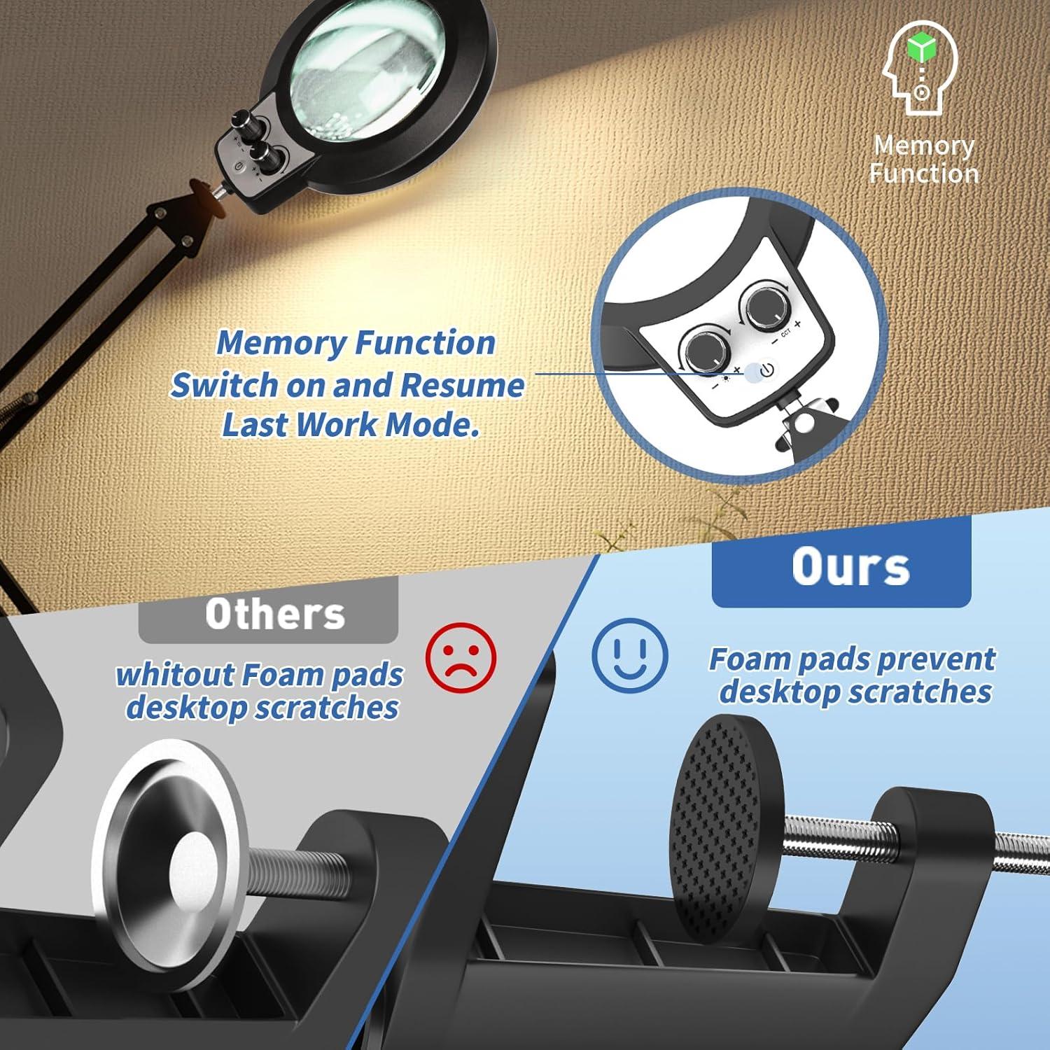 Lupa de Aumento 12X HITTI con Luz LED y Abrazadera