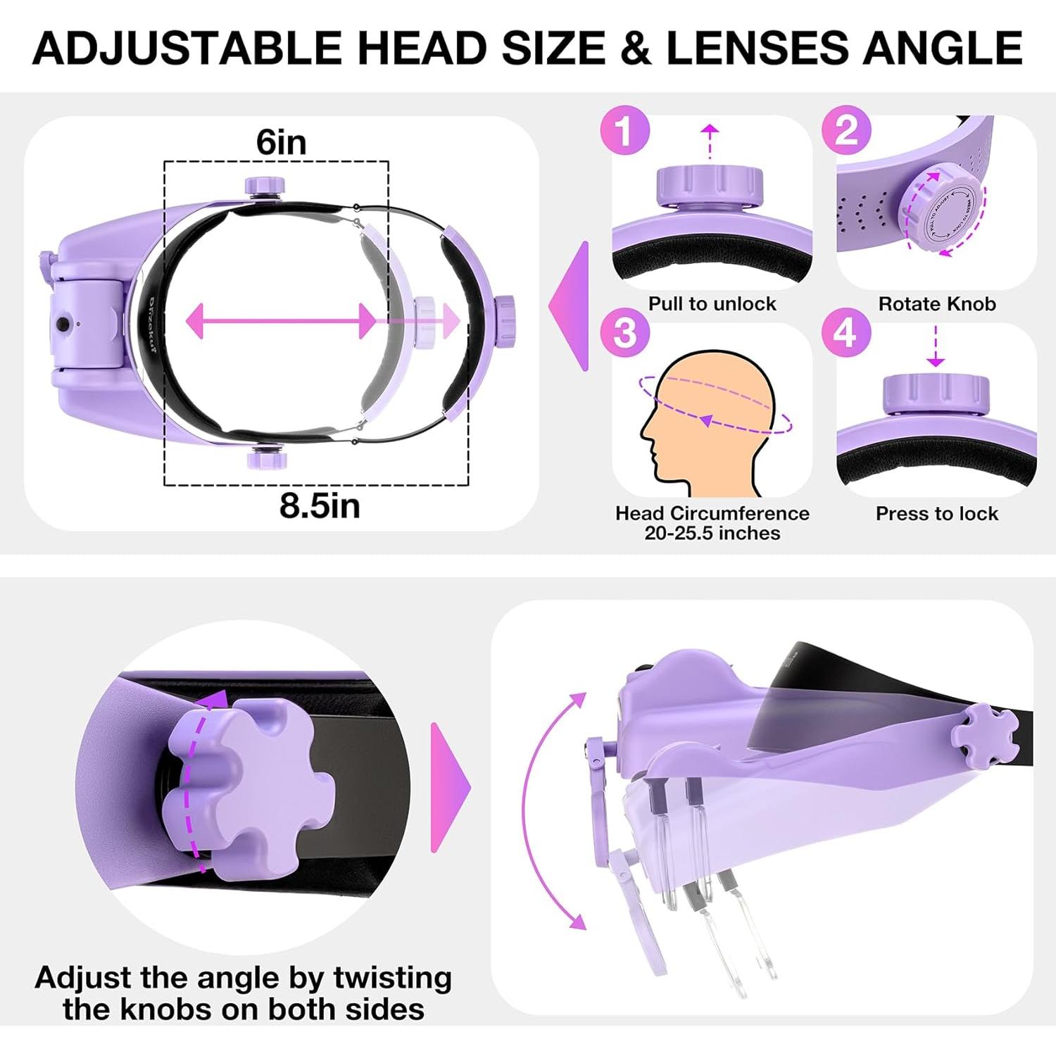 Lupa con Luz Dilzekui 14X, 5 Lentes Desmontables, USB-C