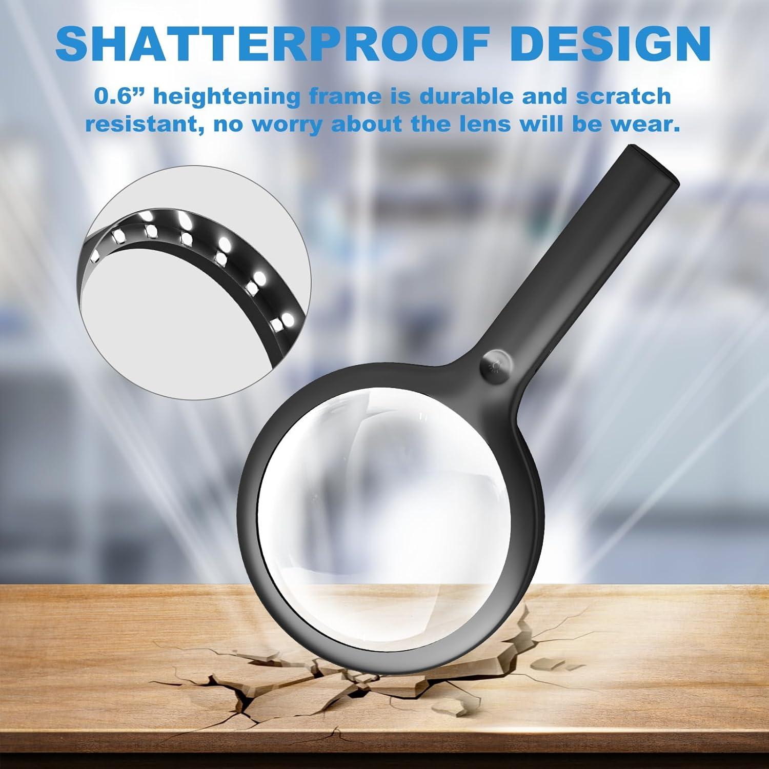 Lupa de Mano 30X NUEYiO con Luz LED y Batería Recargable