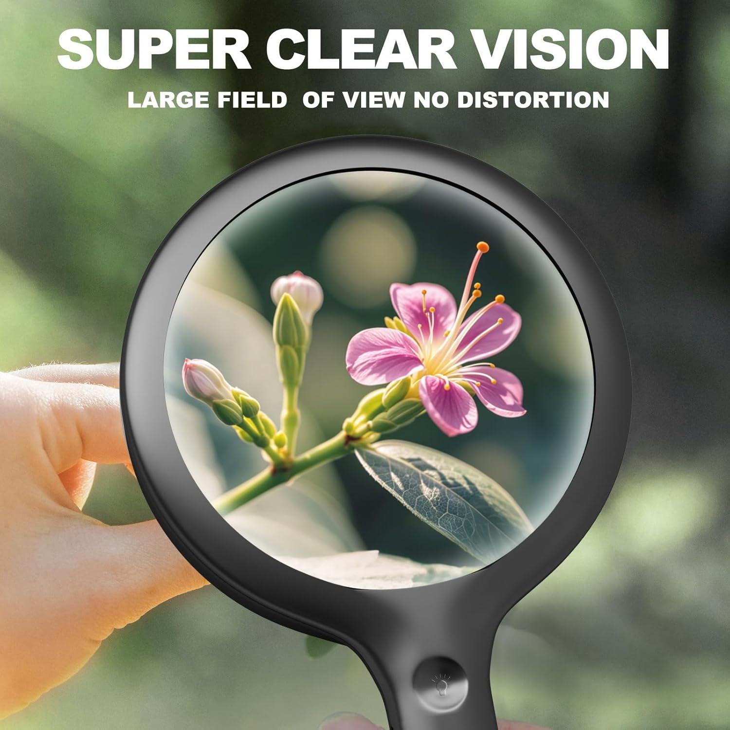 Lupa de Mano 30X NUEYiO con Luz LED y Batería Recargable