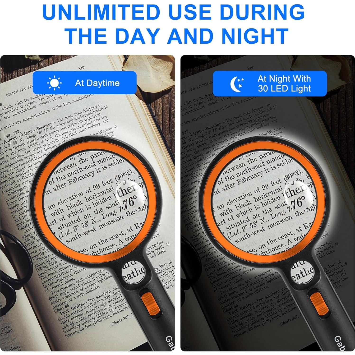 Lupa iluminada GABORISH 10X 20X 45X con 30 luces LED