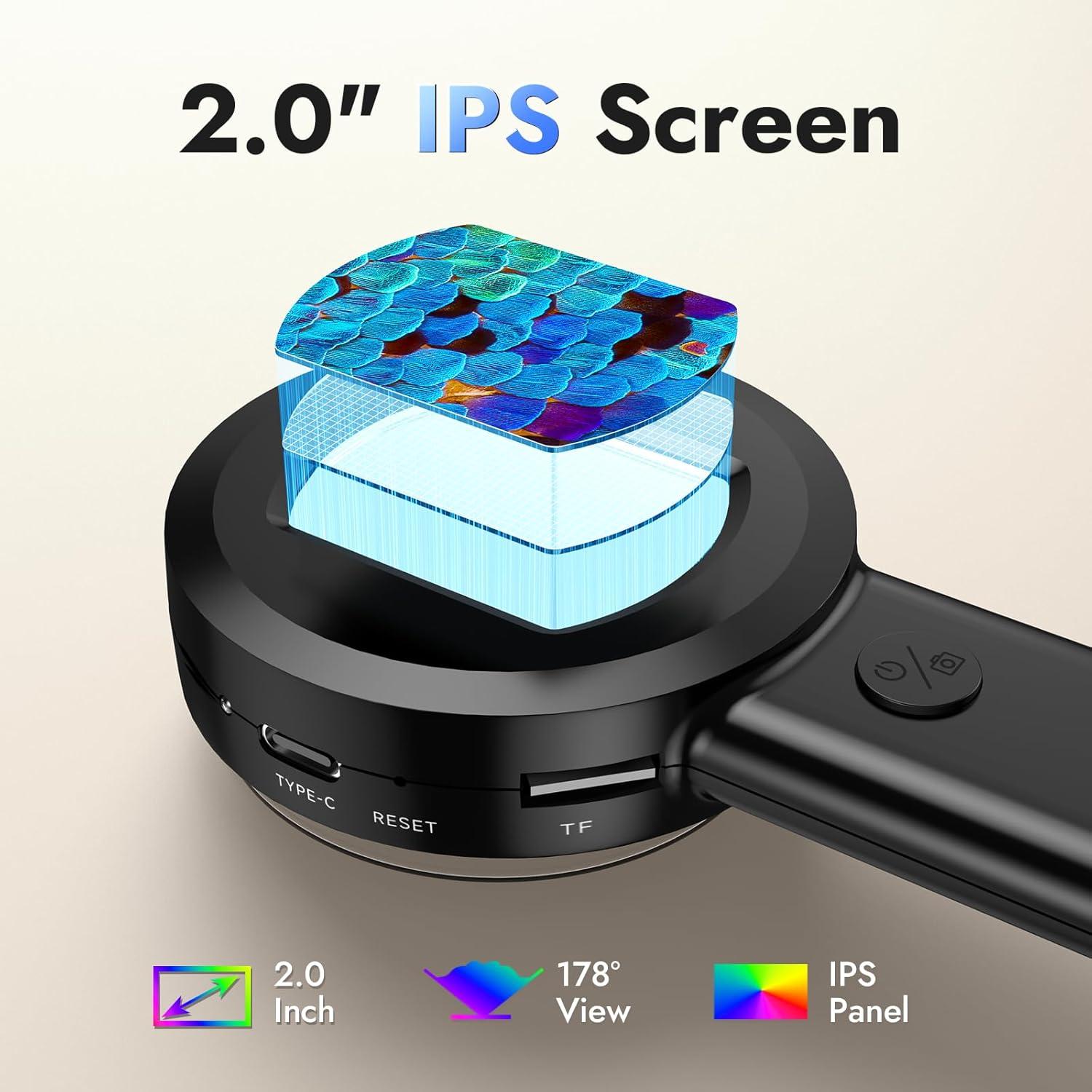 Lupa Electrónica Leipan HM020 100X 2" Pantalla IPS Luz UV