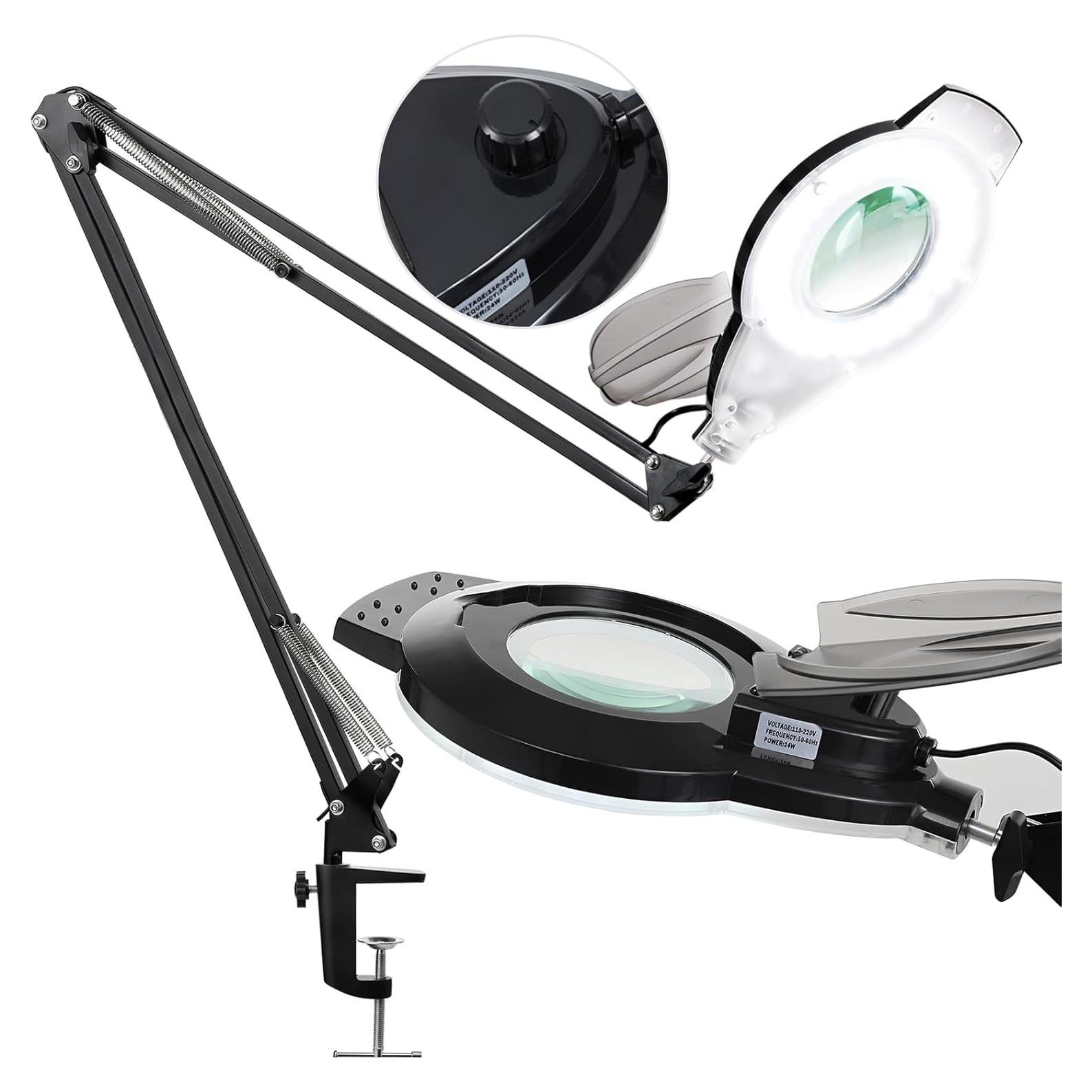 Lupa de Aumento 10X con Luz LED NUEYiO 4.2" (10.67 cm) Ajustable