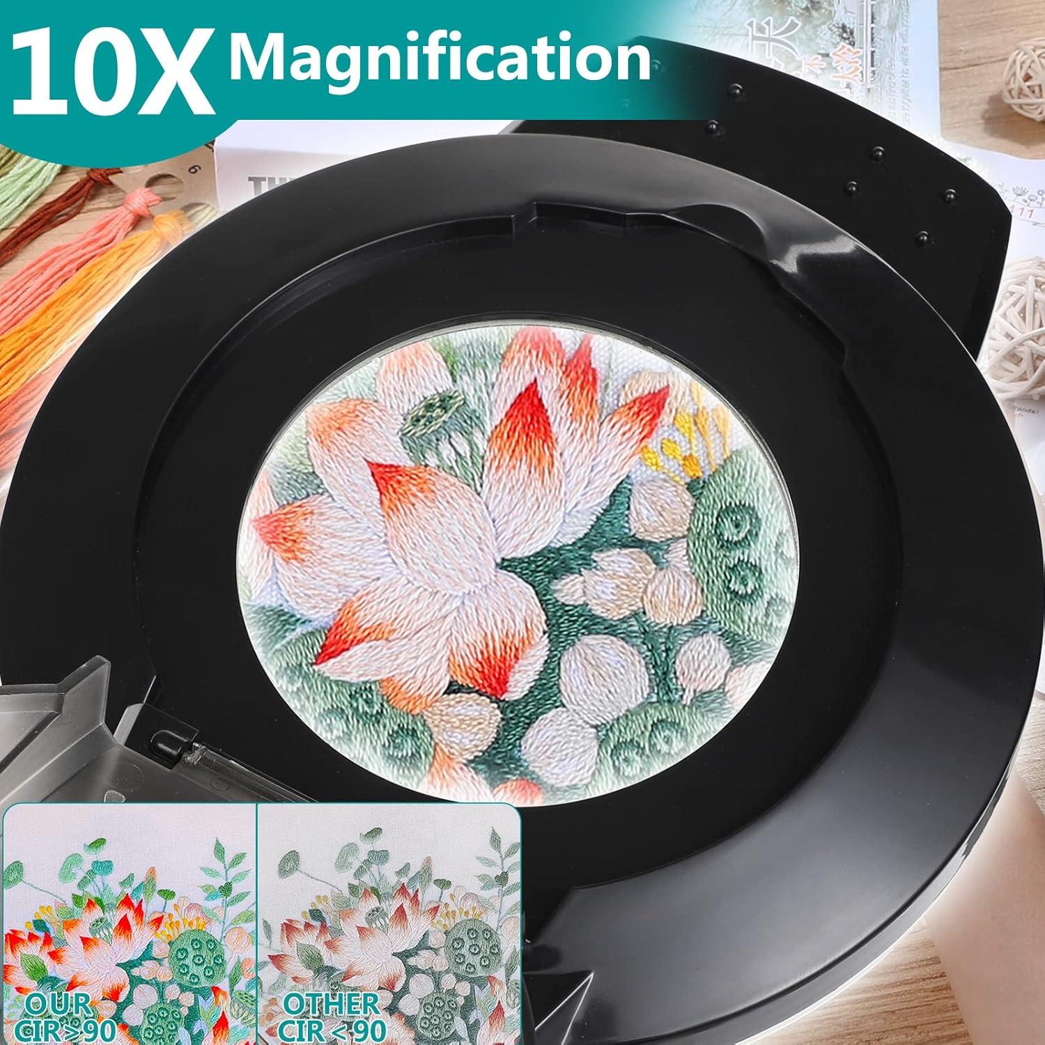 Lupa de Aumento 10X con Luz LED NUEYiO 4.2" (10.67 cm) Ajustable