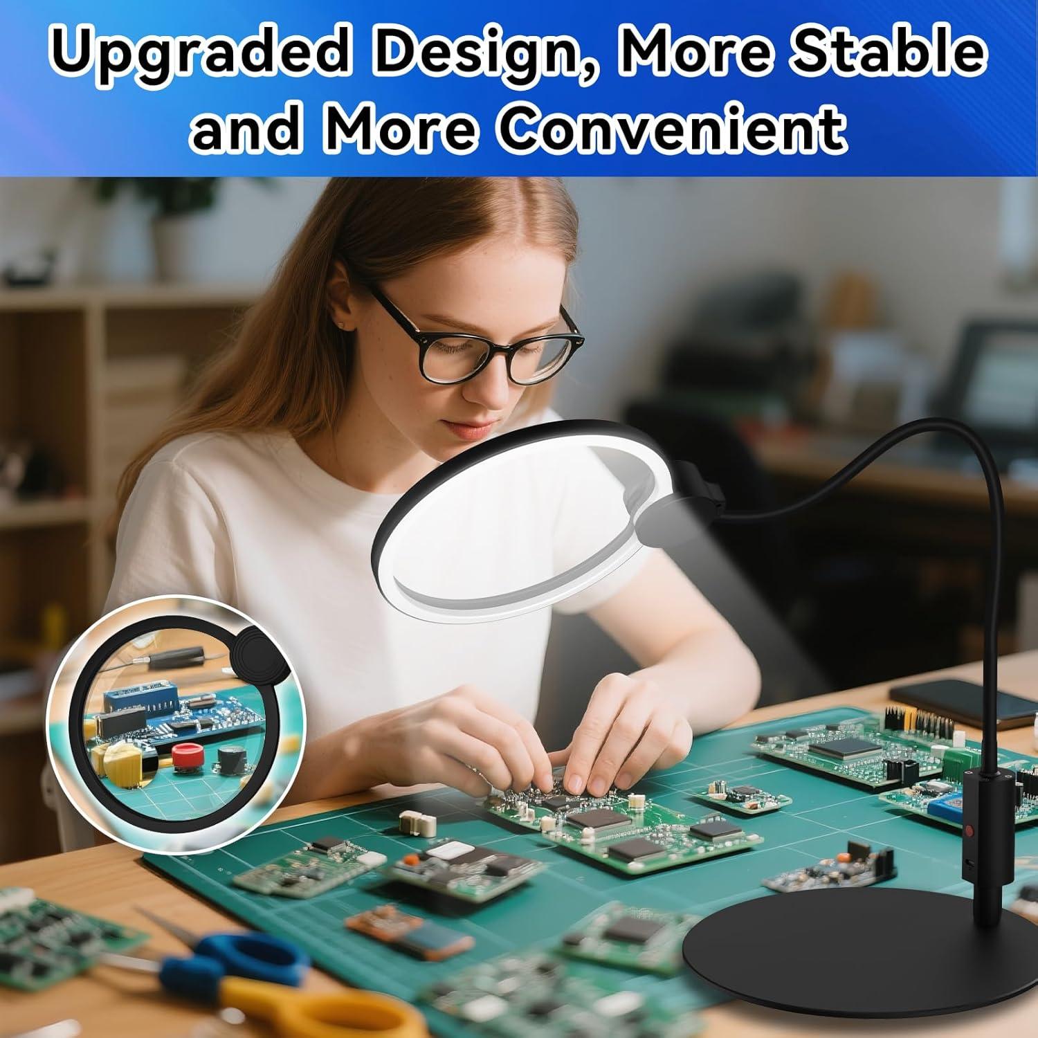 Lupa de Piso KINSUTO 10x con Luz LED Regulable 12.7 cm