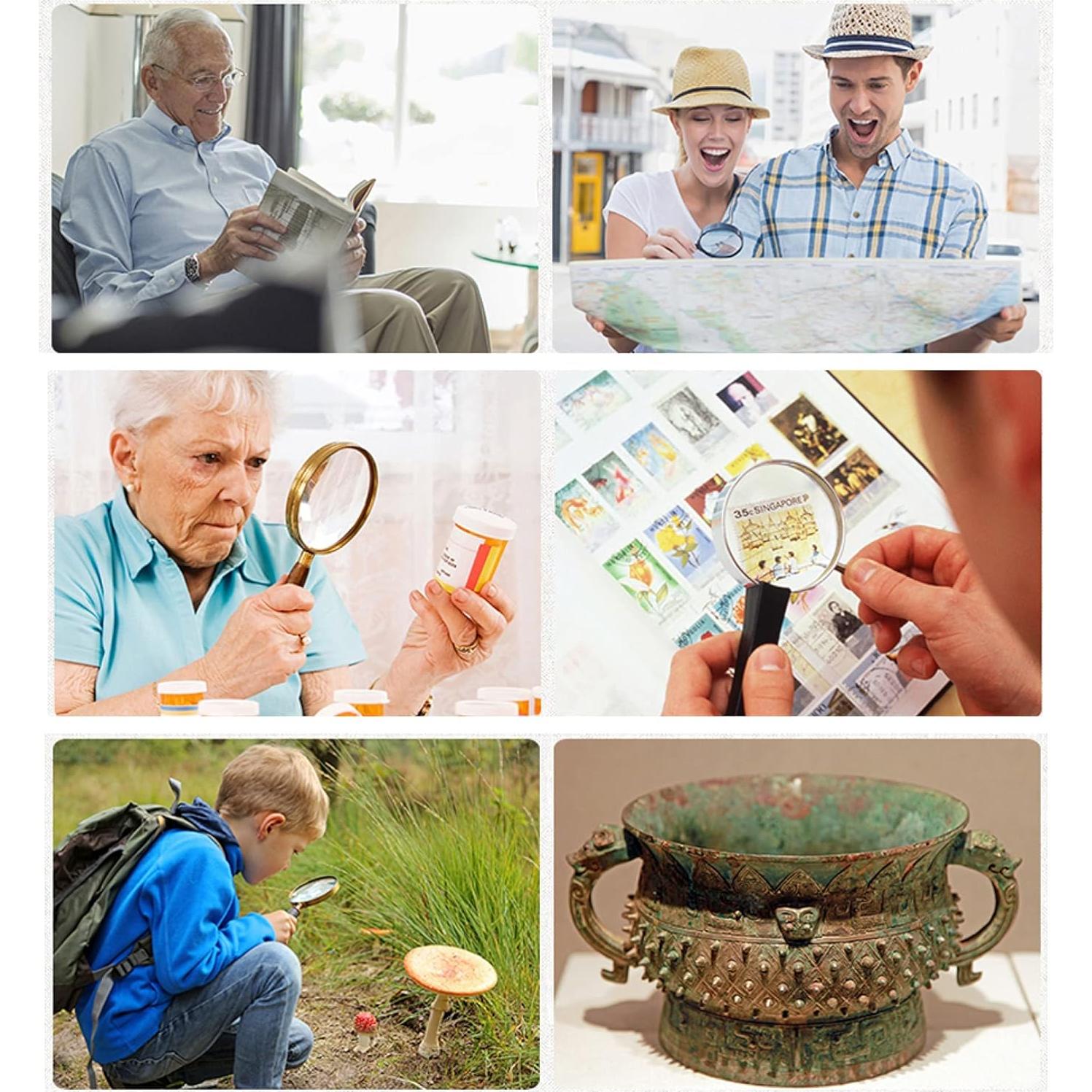 Lupa iluminada YJZXXLSH 3-30X con luz LED para lectura