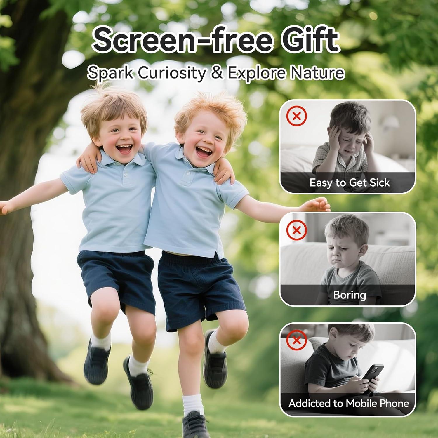 Lupa de Madera para Niños ibwaae con Tarjetas Educativas