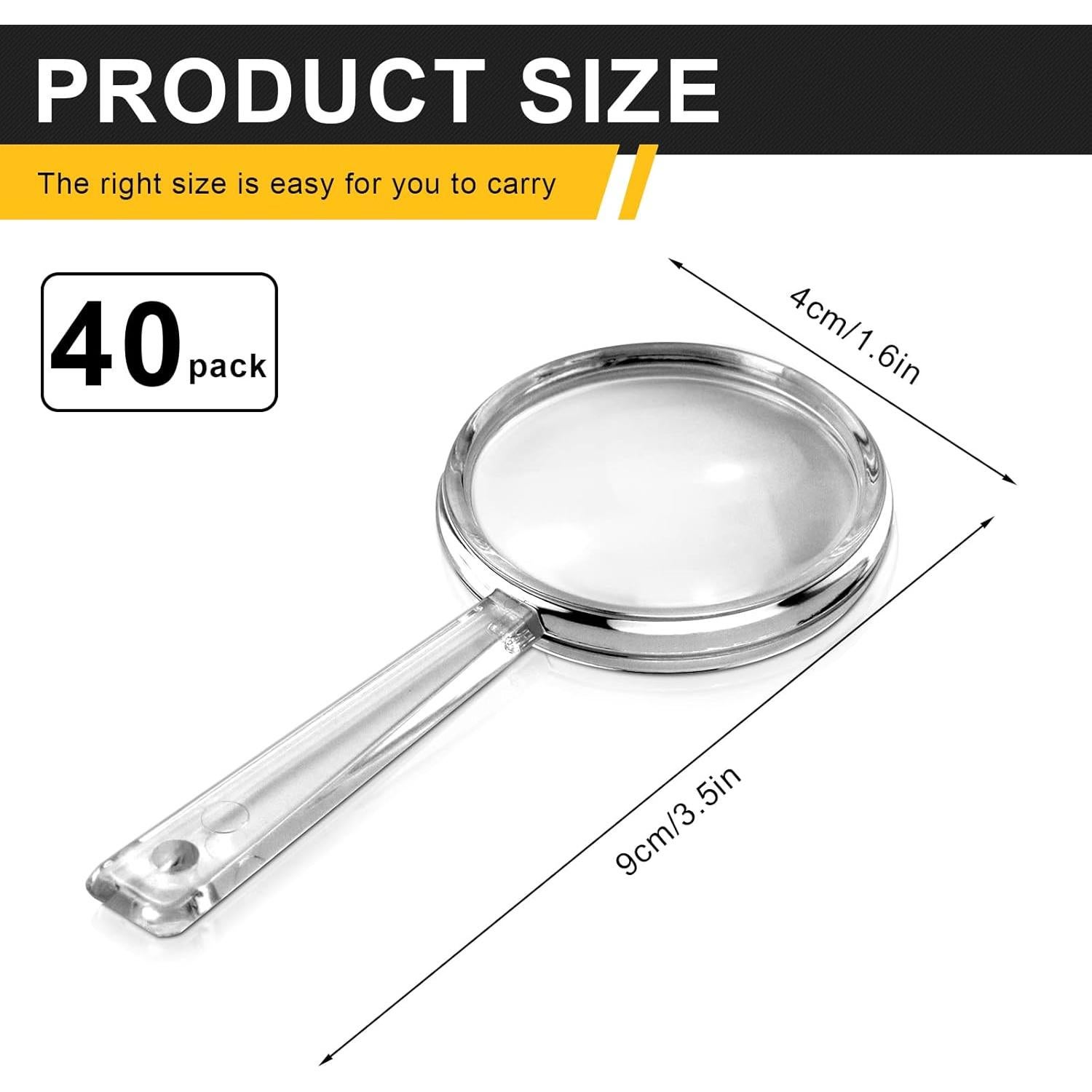 BILLIOTEAM Set de 40 Lentes de Aumento Acrílico 5X Mini