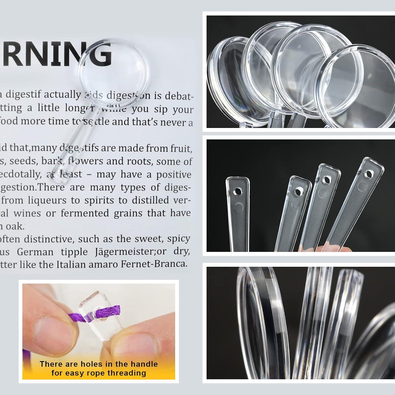 BILLIOTEAM Set de 40 Lentes de Aumento Acrílico 5X Mini