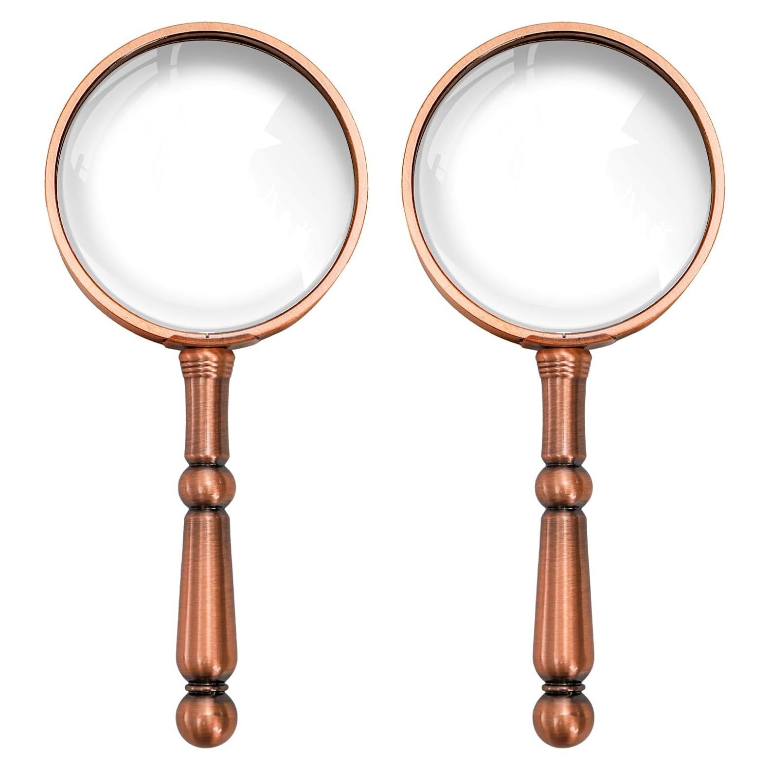 Lupa de Mano 6X Youeon con Mango de Metal - Portátil y Compacta