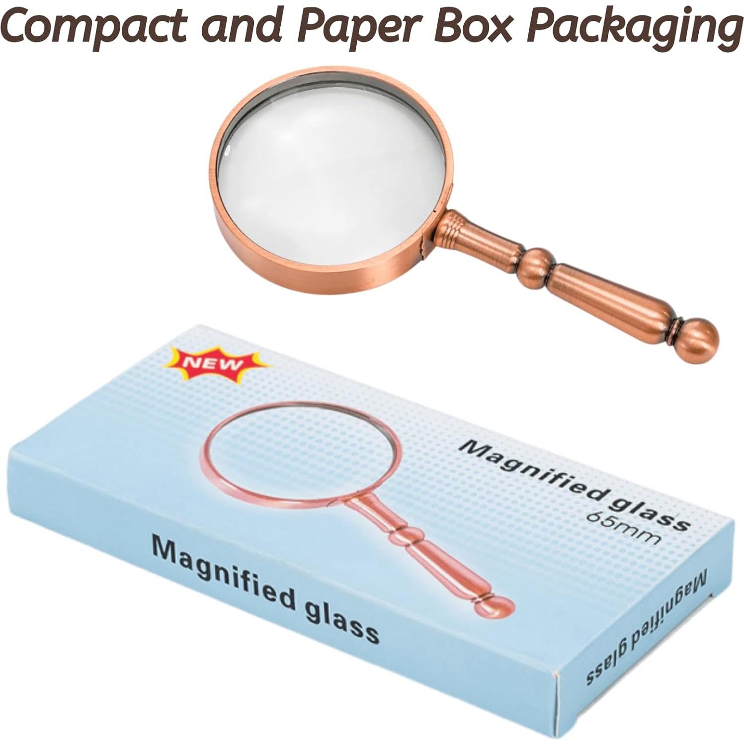 Lupa de Mano 6X Youeon con Mango de Metal - Portátil y Compacta