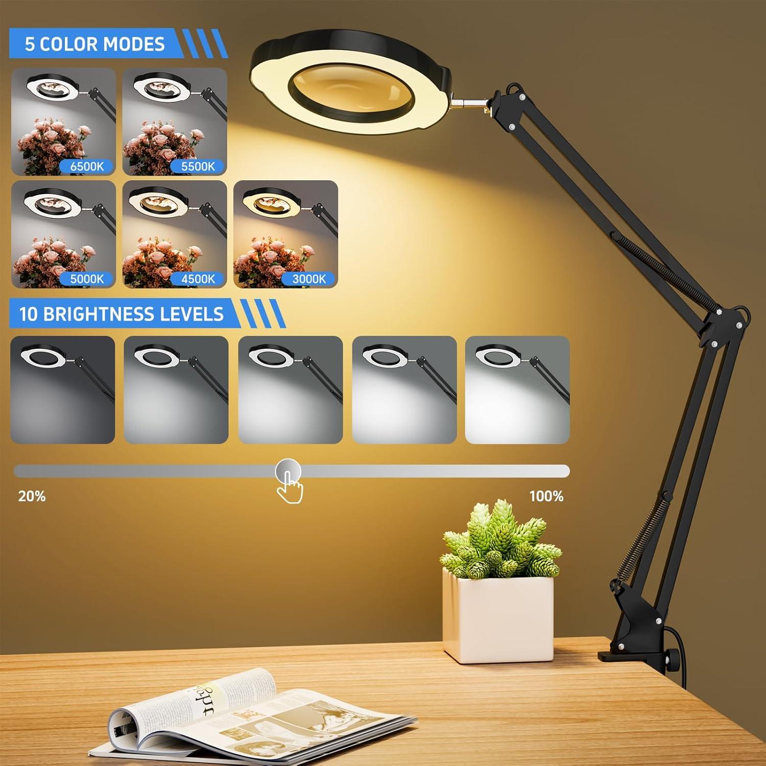 Lupa con Luz LED ZTree 10X y Abrazadera Ajustable 37cm