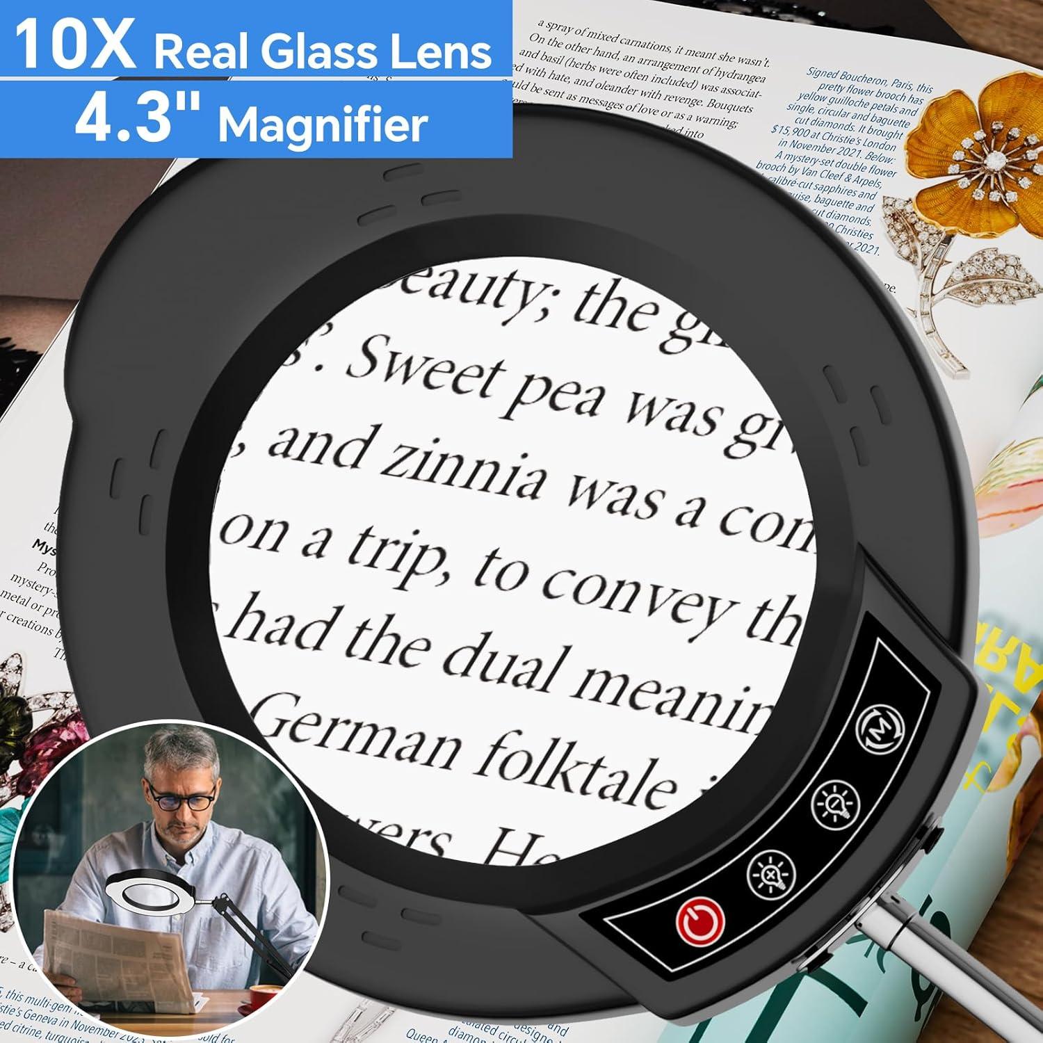 Lupa con Luz LED ZTree 10X y Abrazadera Ajustable 37cm