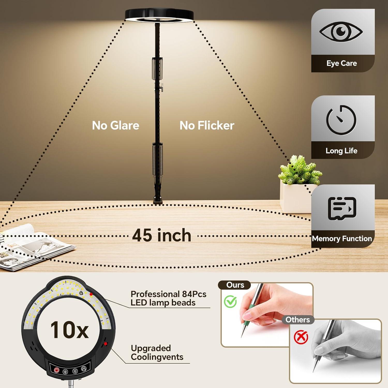 Lupa con Luz LED ZTree 10X y Abrazadera Ajustable 37cm