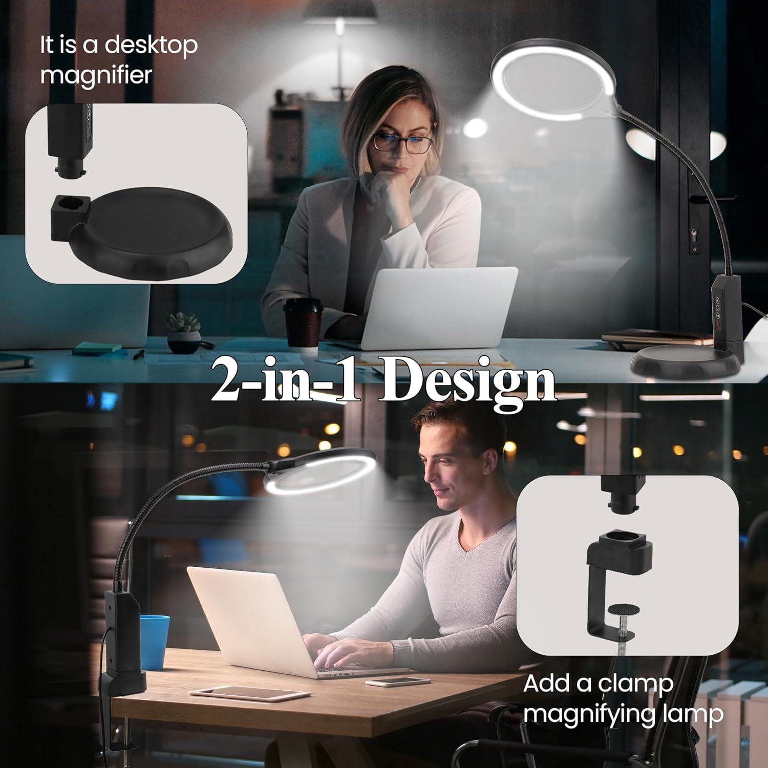 Lupa con Luz Nazano 15X y 8X con Soporte y 5 Modos LED