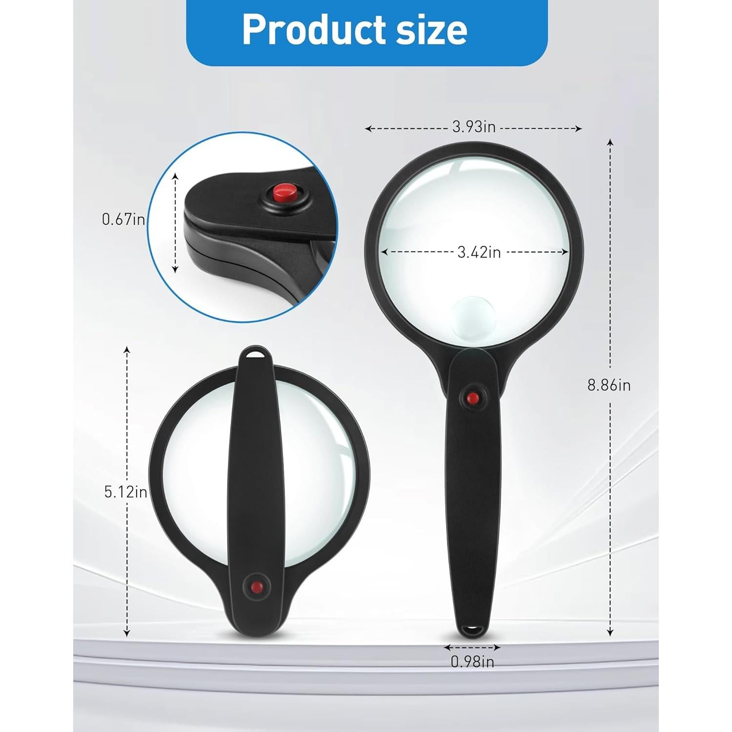 Lupa HDAJY 10X 30X Plegable 100mm para Lectura y Exploración