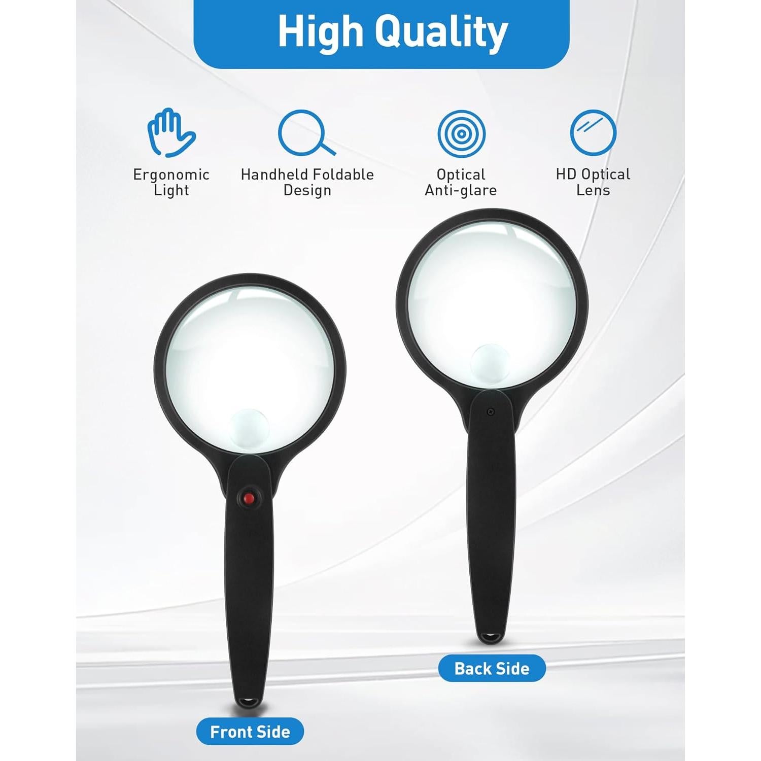 Lupa HDAJY 10X 30X Plegable 100mm para Lectura y Exploración