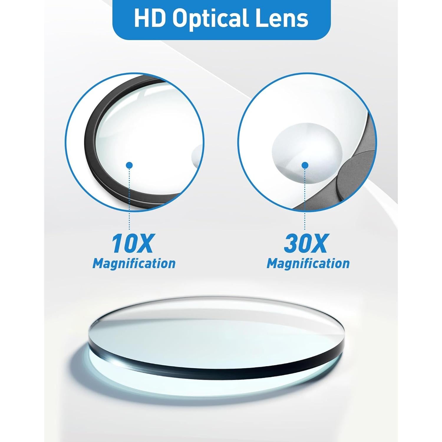 Lupa HDAJY 10X 30X Plegable 100mm para Lectura y Exploración