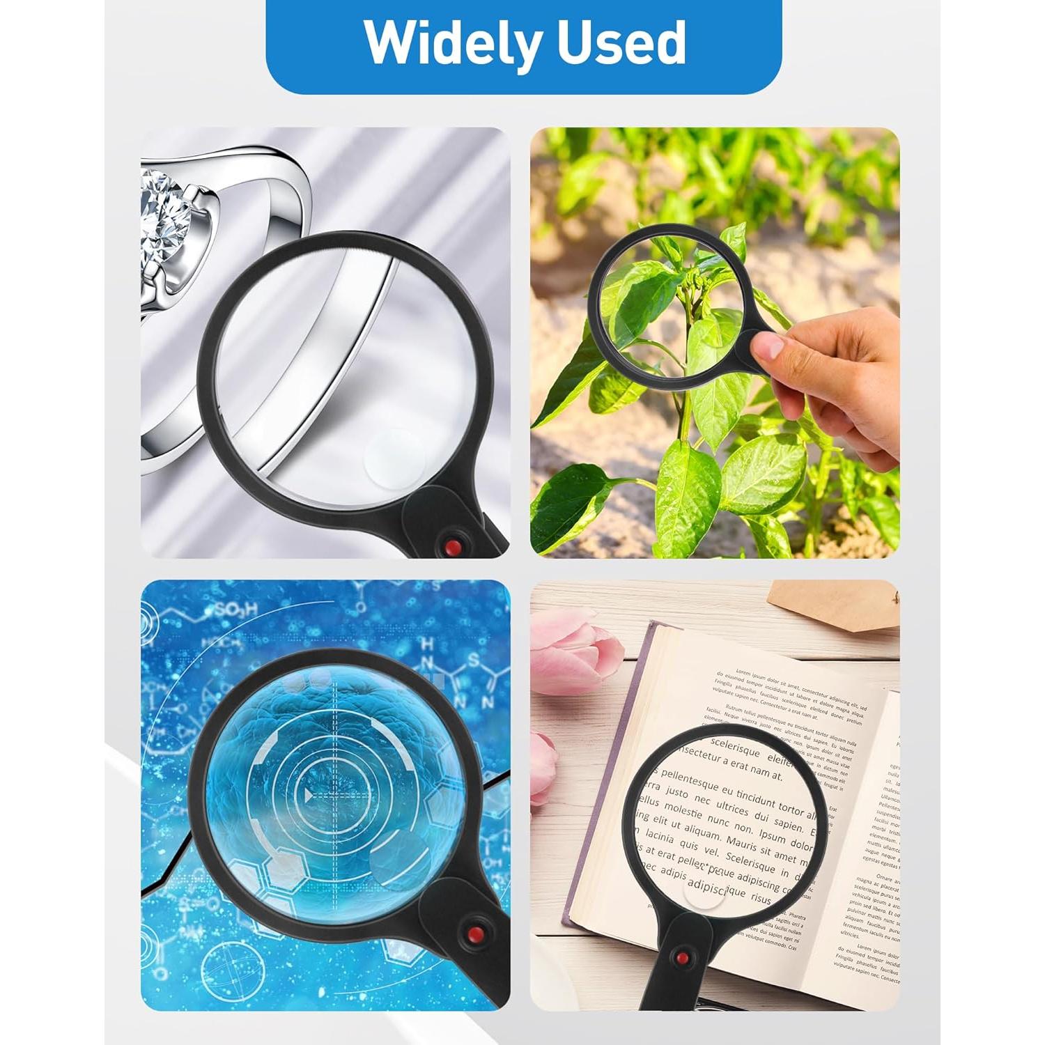 Lupa HDAJY 10X 30X Plegable 100mm para Lectura y Exploración