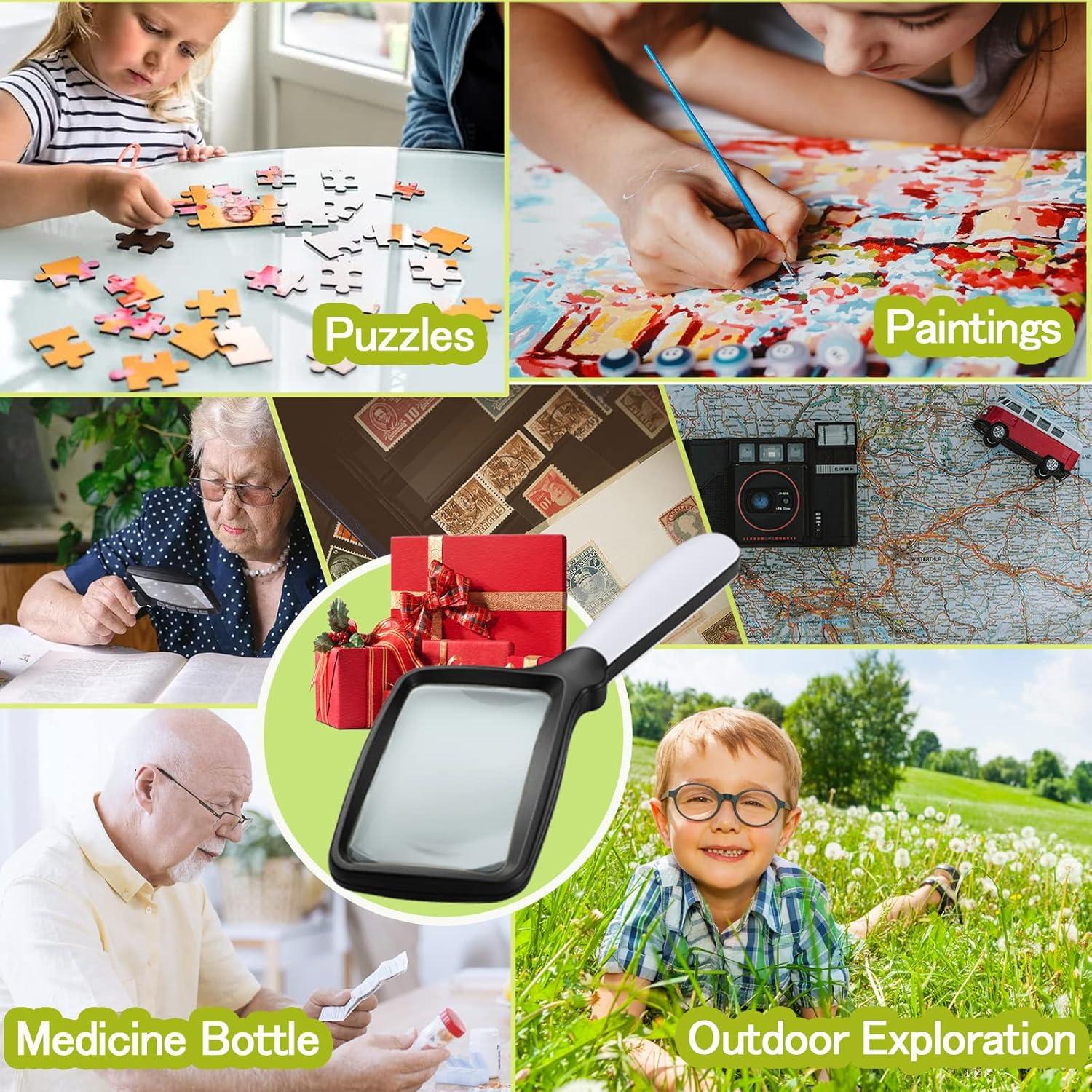 Lupa Plegable con Luz LED YUGYUJ 3X para Baja Visión