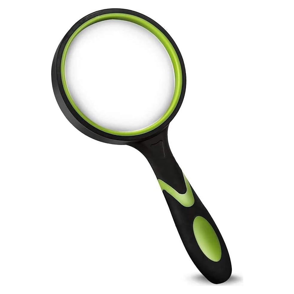 Lupa de mano Wapodeai 10X con lente de vidrio 75mm antideslizante