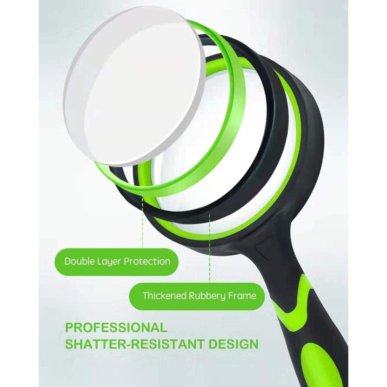 Lupa de mano Wapodeai 10X con lente de vidrio 75mm antideslizante