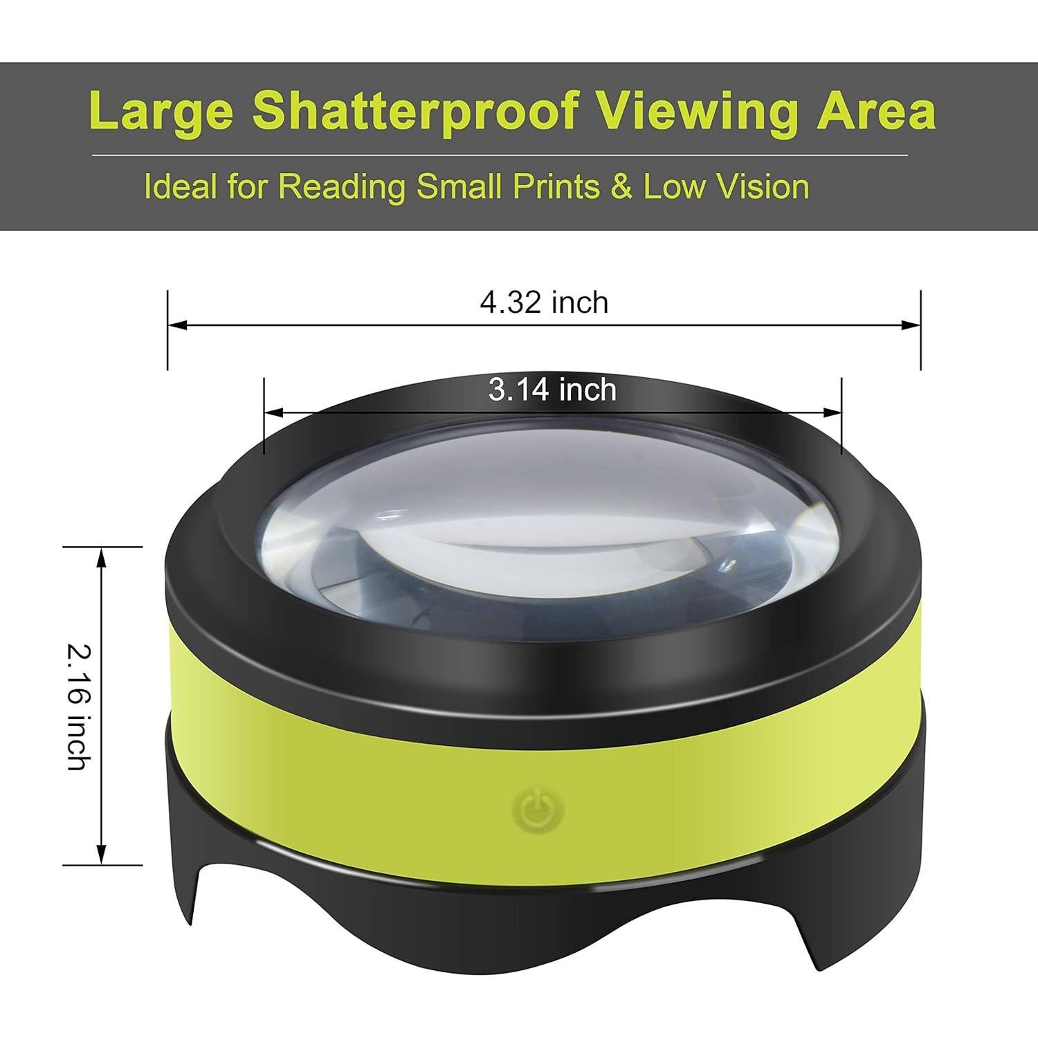 Lupa Recargable Dylviw 3X-5X con LED Ajustables - Ideal para Lectura