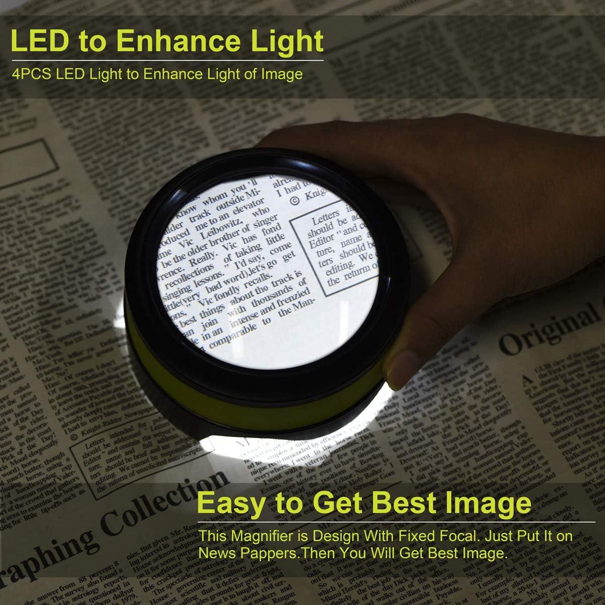 Lupa Recargable Dylviw 3X-5X con LED Ajustables - Ideal para Lectura