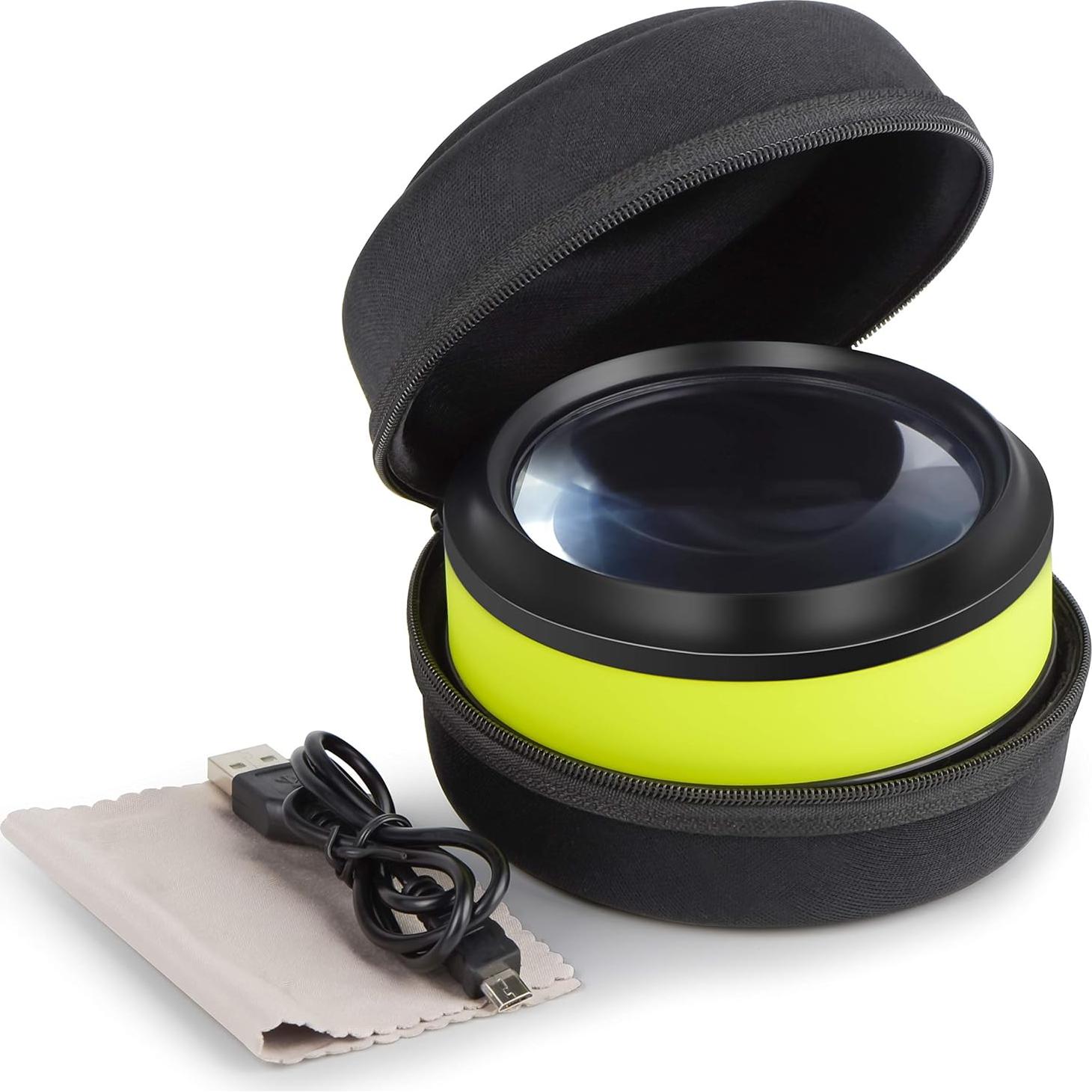 Lupa Recargable Dylviw 3X-5X con LED Ajustables - Ideal para Lectura