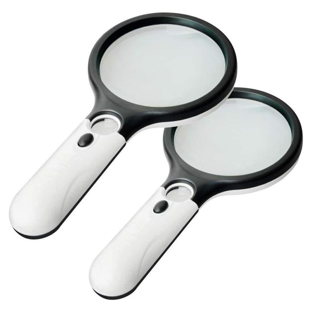Paquete de 2 Lentes de Aumento Marrywindix 3X 45X con LED