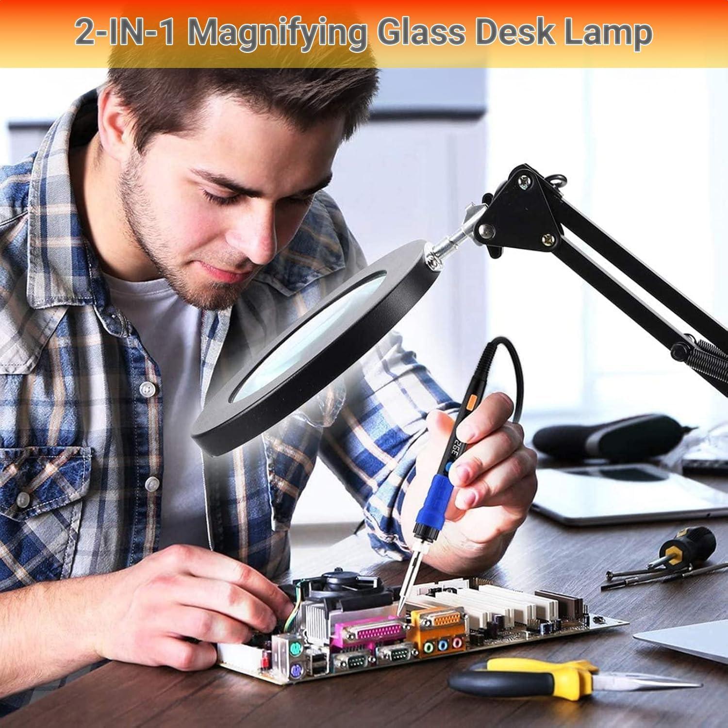 Lupa de 15X Gskeys con Luz LED y Soporte Ajustable