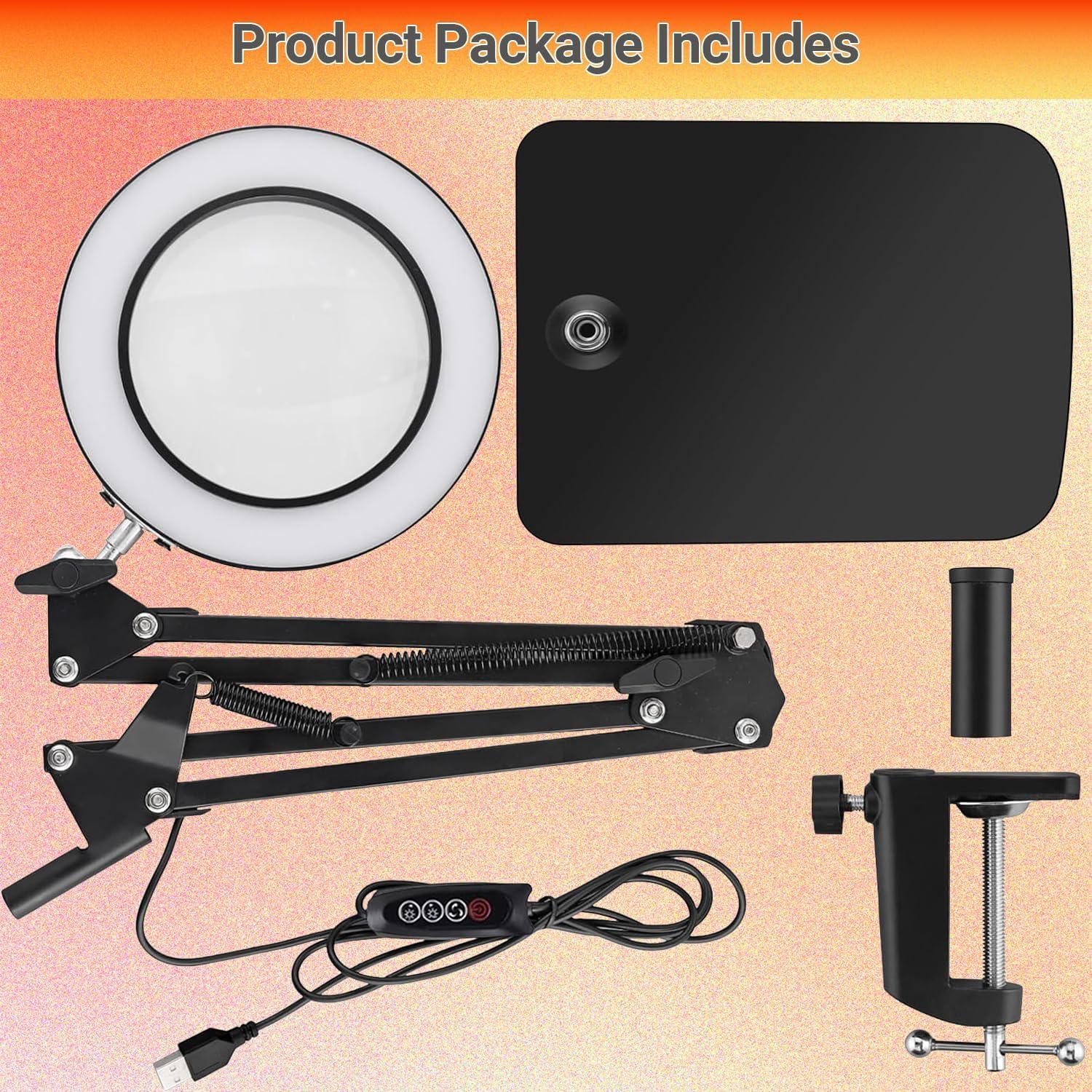 Lupa de 15X Gskeys con Luz LED y Soporte Ajustable