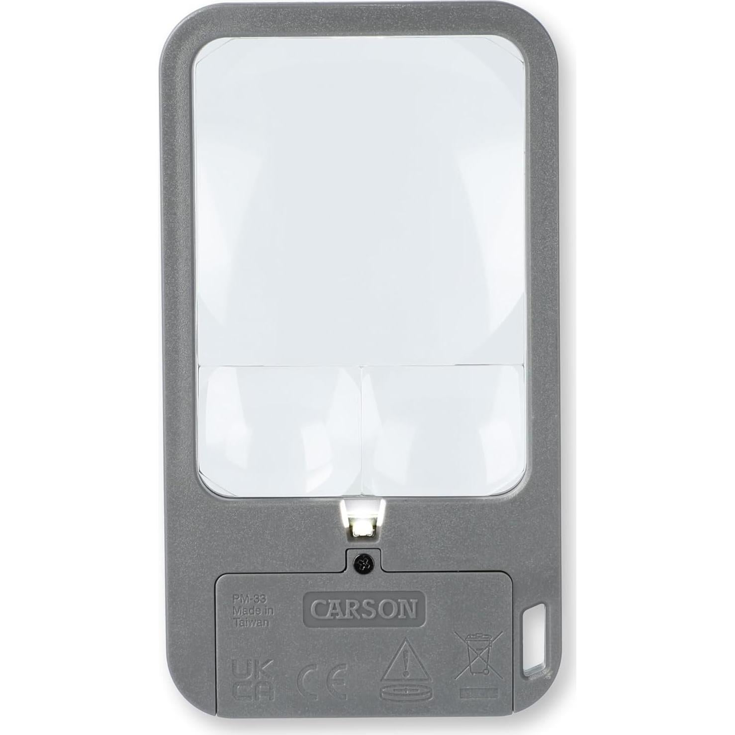 Lupa de bolsillo iluminada LED Carson PM-33, 3 aumentos