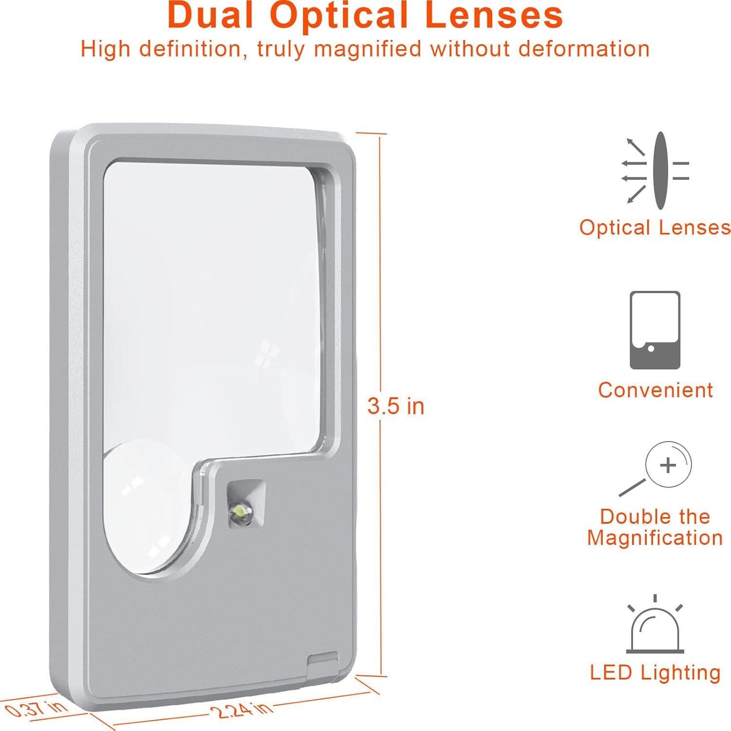 Lupa de Mano Inaepeak con Luz LED 3X 6X y Estuche Negro