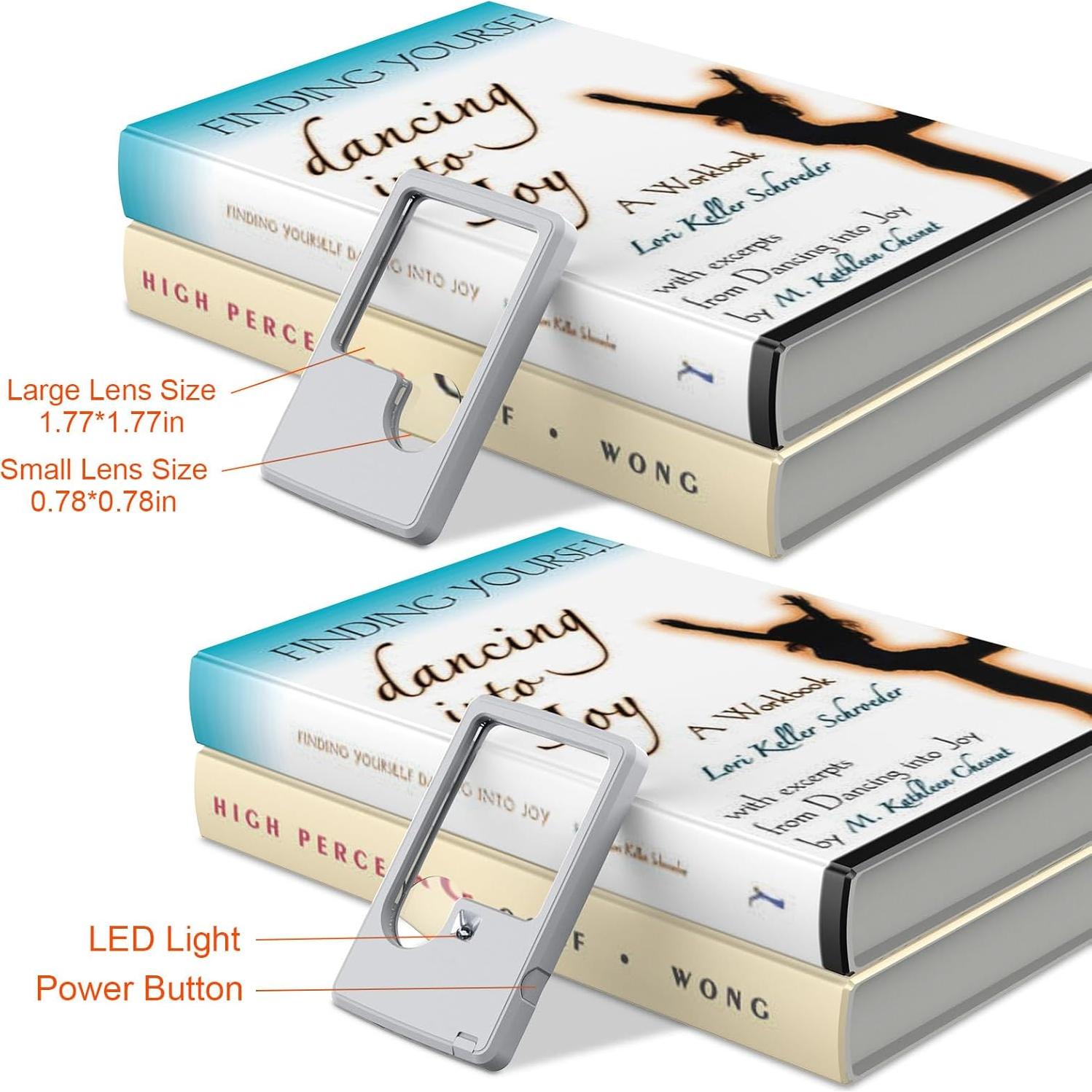 Lupa de Mano Inaepeak con Luz LED 3X 6X y Estuche Negro