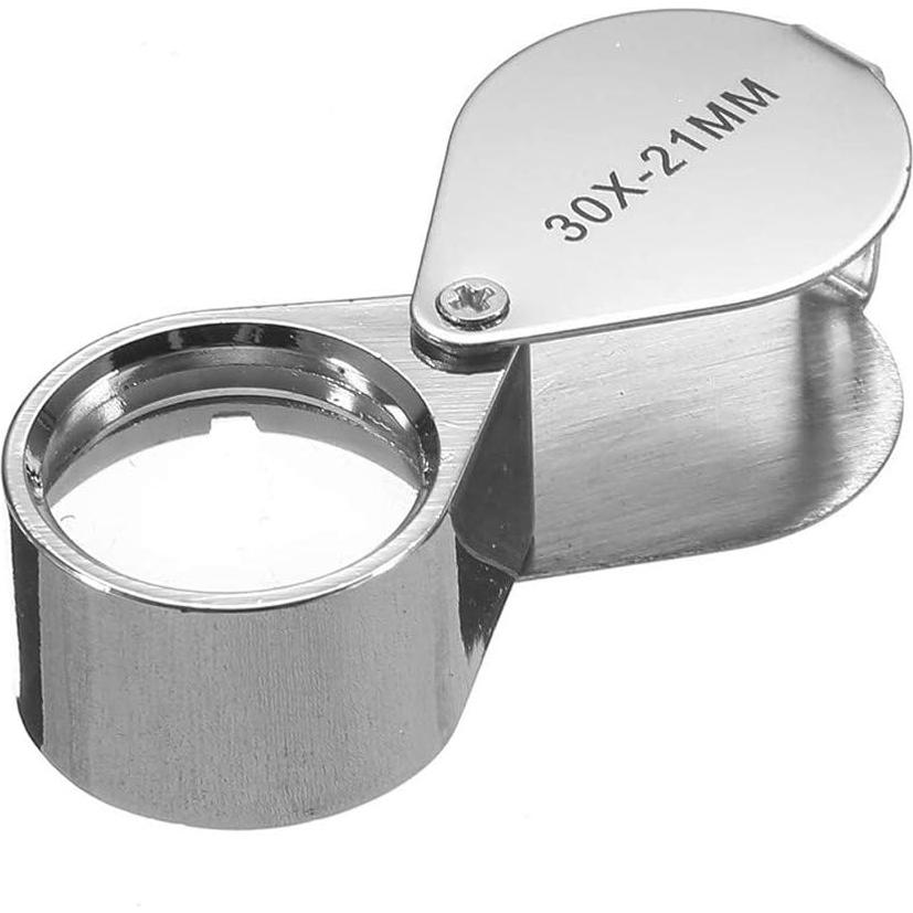 Lupa de Joyero KINGMAS 30x 21mm Plegable con Caja