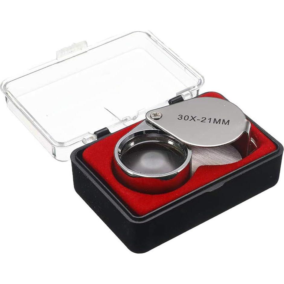 Lupa de Joyero KINGMAS 30x 21mm Plegable con Caja