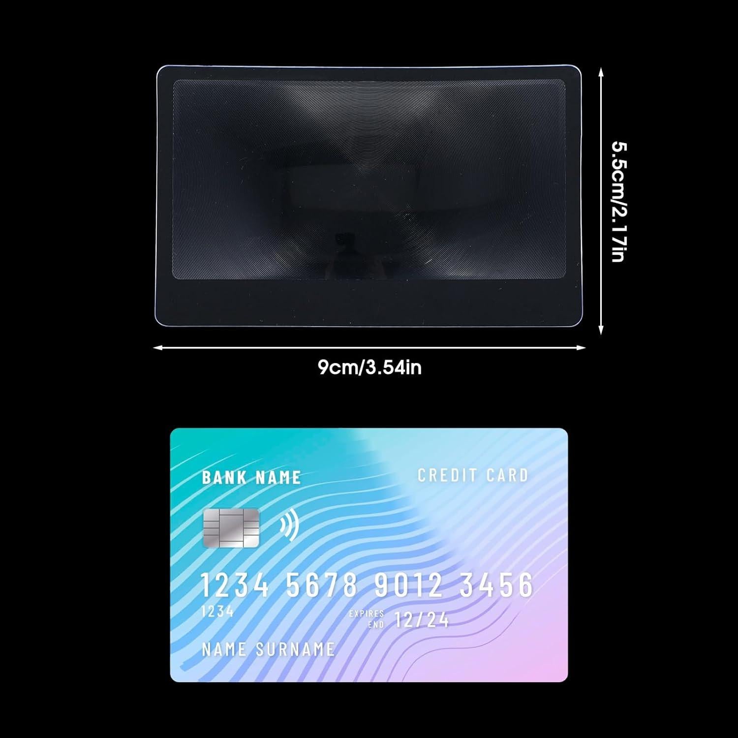 Lupa de bolsillo 3X YUXIANLB - 20 Piezas, PVC Transparente