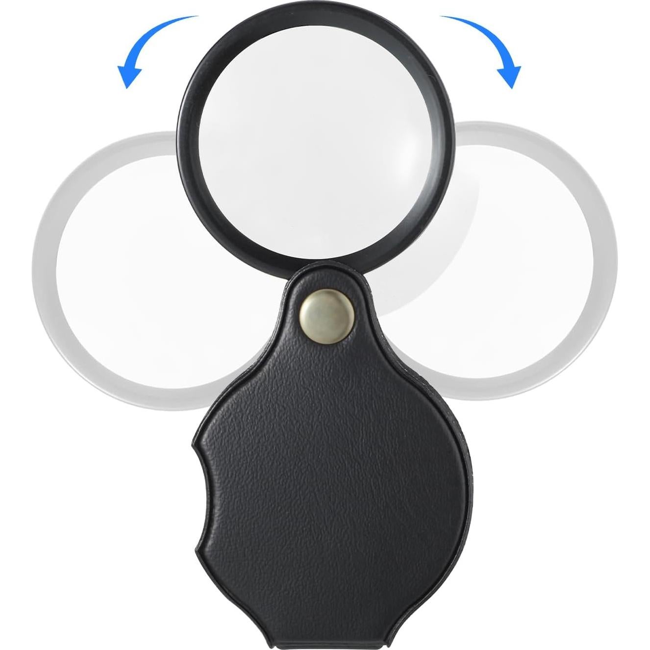 2 Piezas Lupa de Bolsillo 10X WY LIGHTING Nivel Mini Plegable