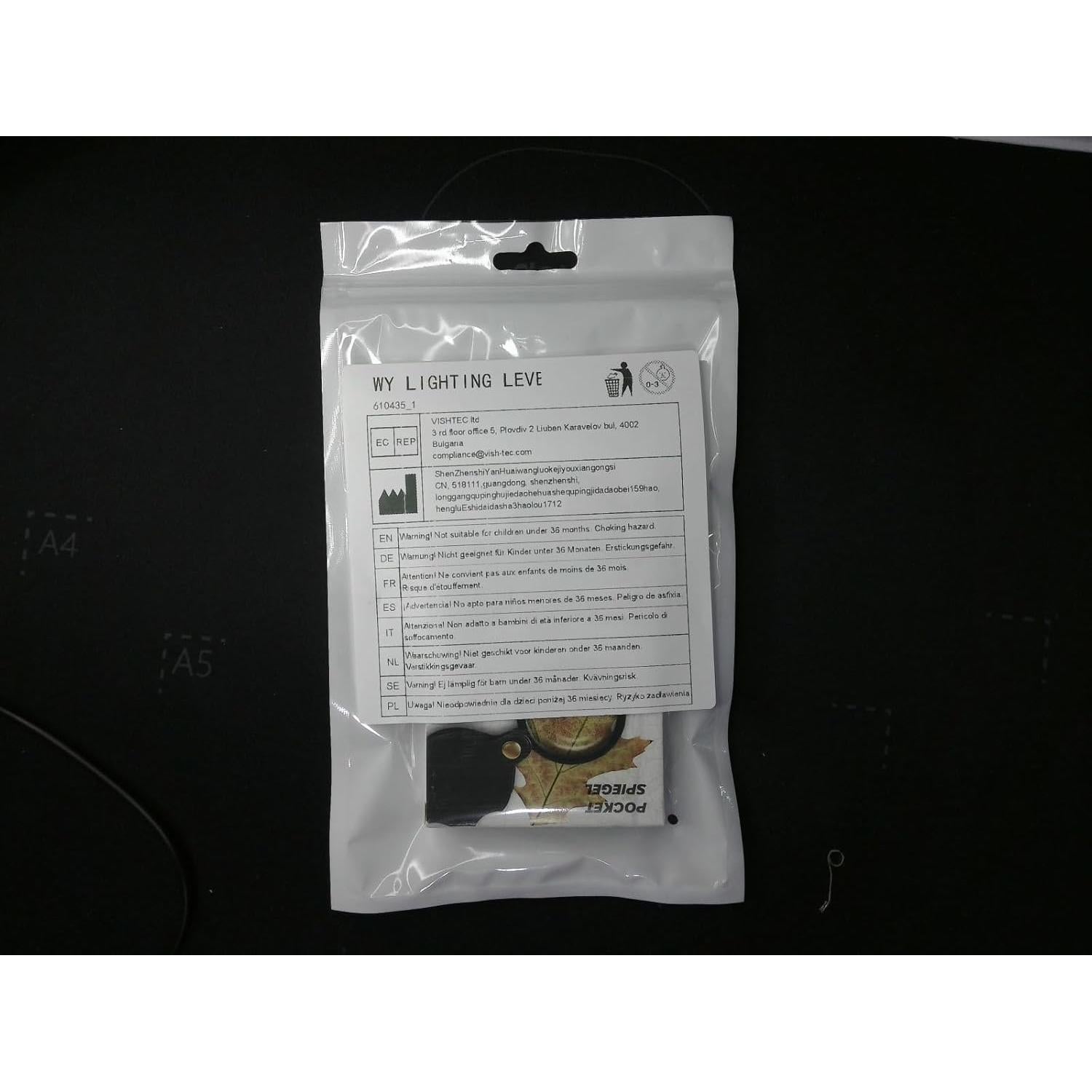 2 Piezas Lupa de Bolsillo 10X WY LIGHTING Nivel Mini Plegable