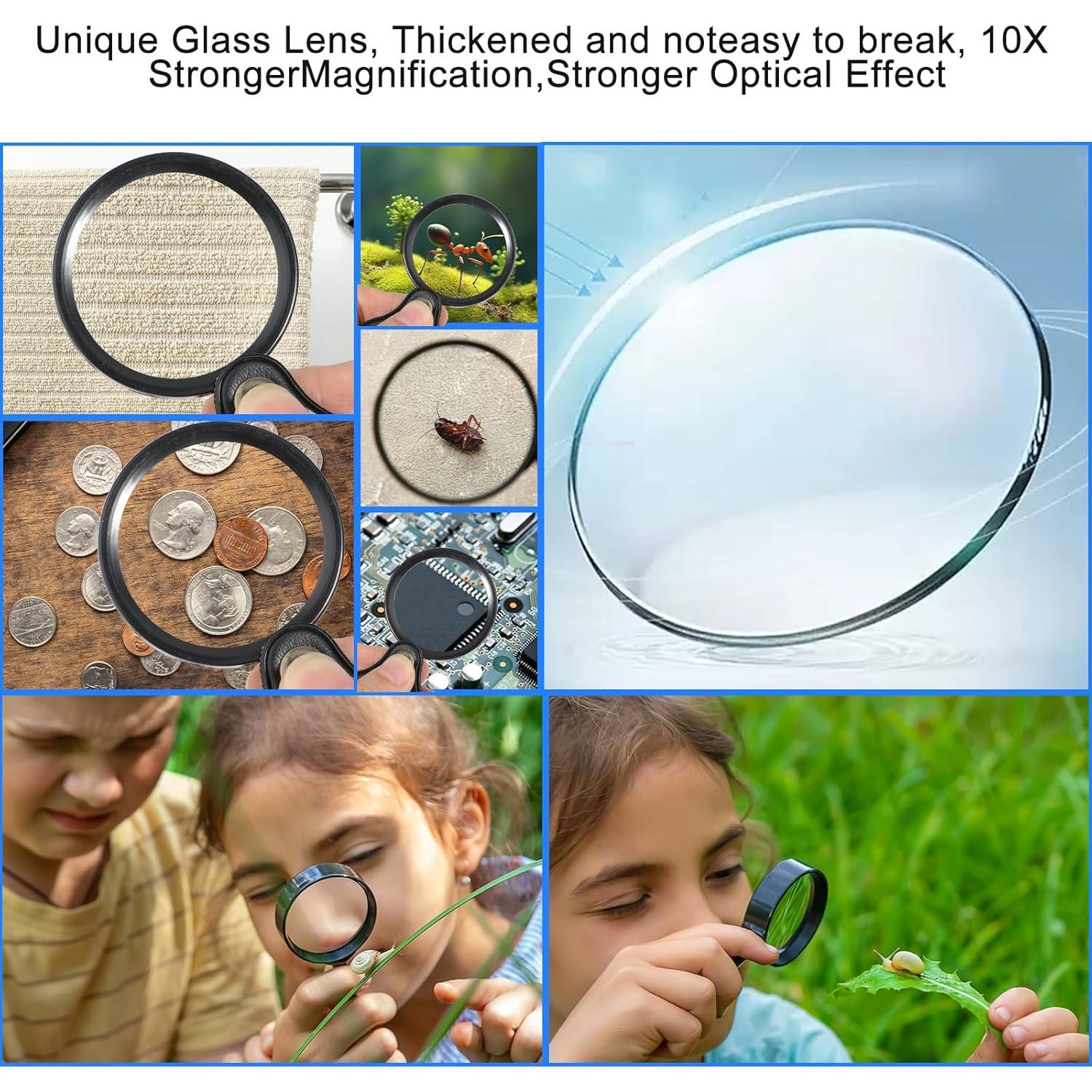 Lupa de Bolsillo Dimeho 10X Plegable con Funda Protectora