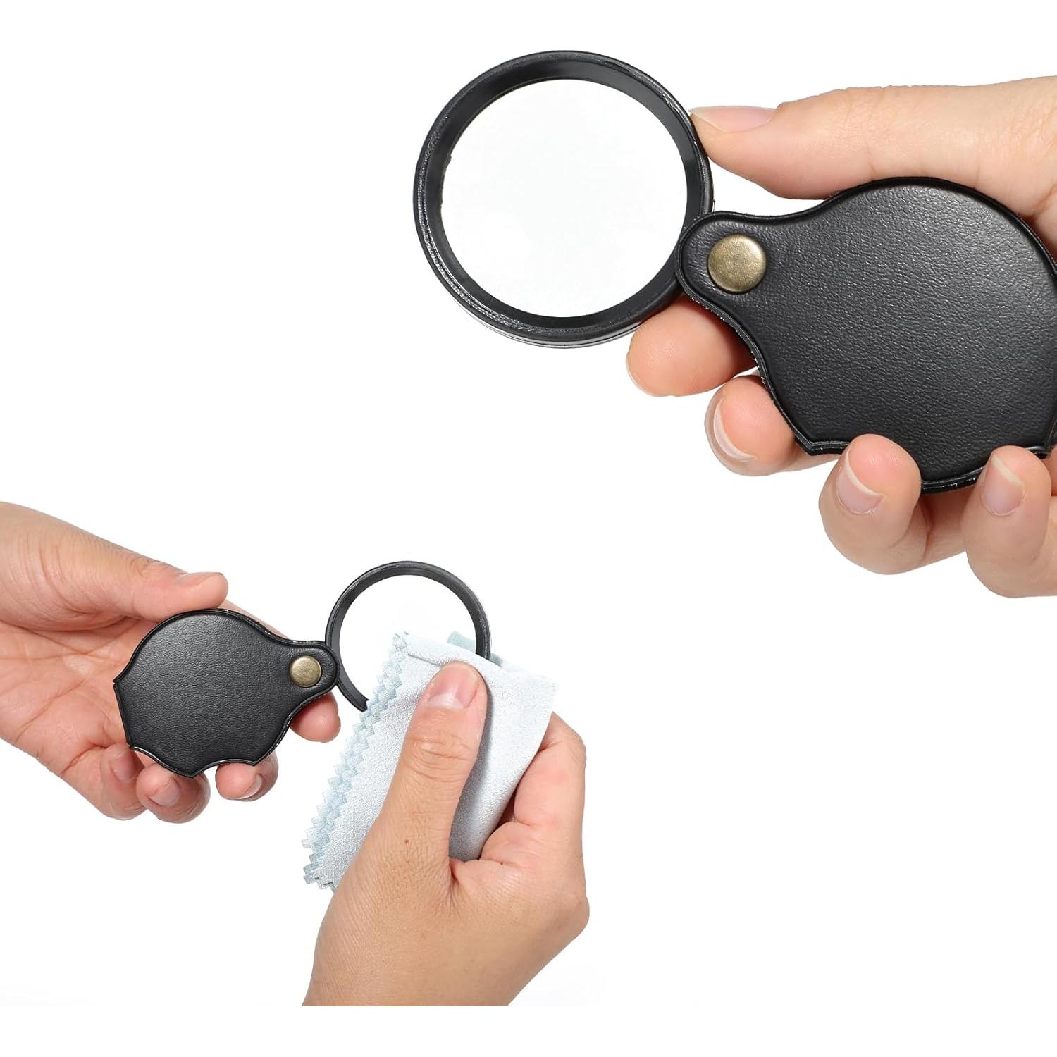 Lupa de Bolsillo Dimeho 10X Plegable con Funda Protectora