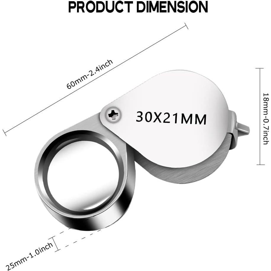 Lupa de joyero DUMEALAGR 30x 21mm de vidrio para joyas