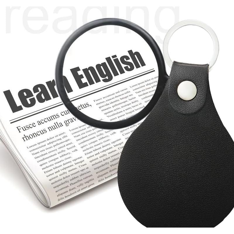 Lupa de bolsillo 10X Kacokaco con llavero y estuche 3 colores