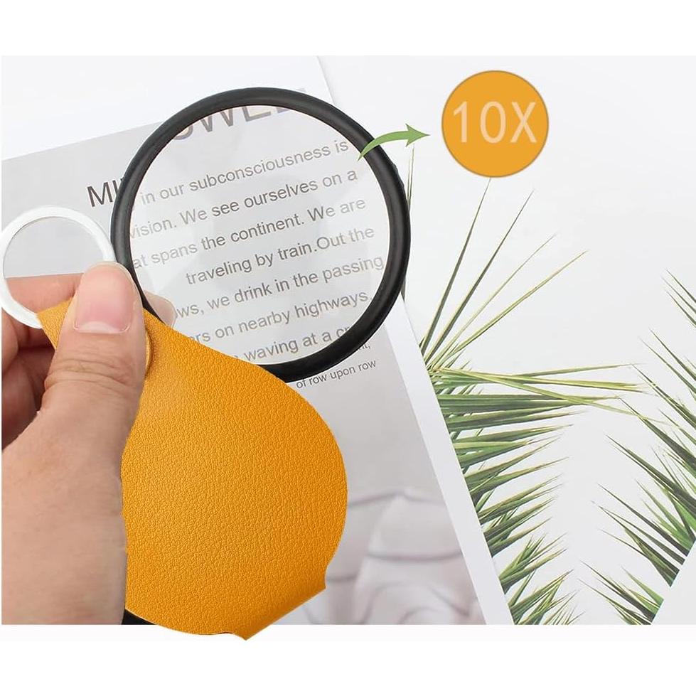 Lupa de bolsillo 10X Kacokaco con llavero y estuche 3 colores