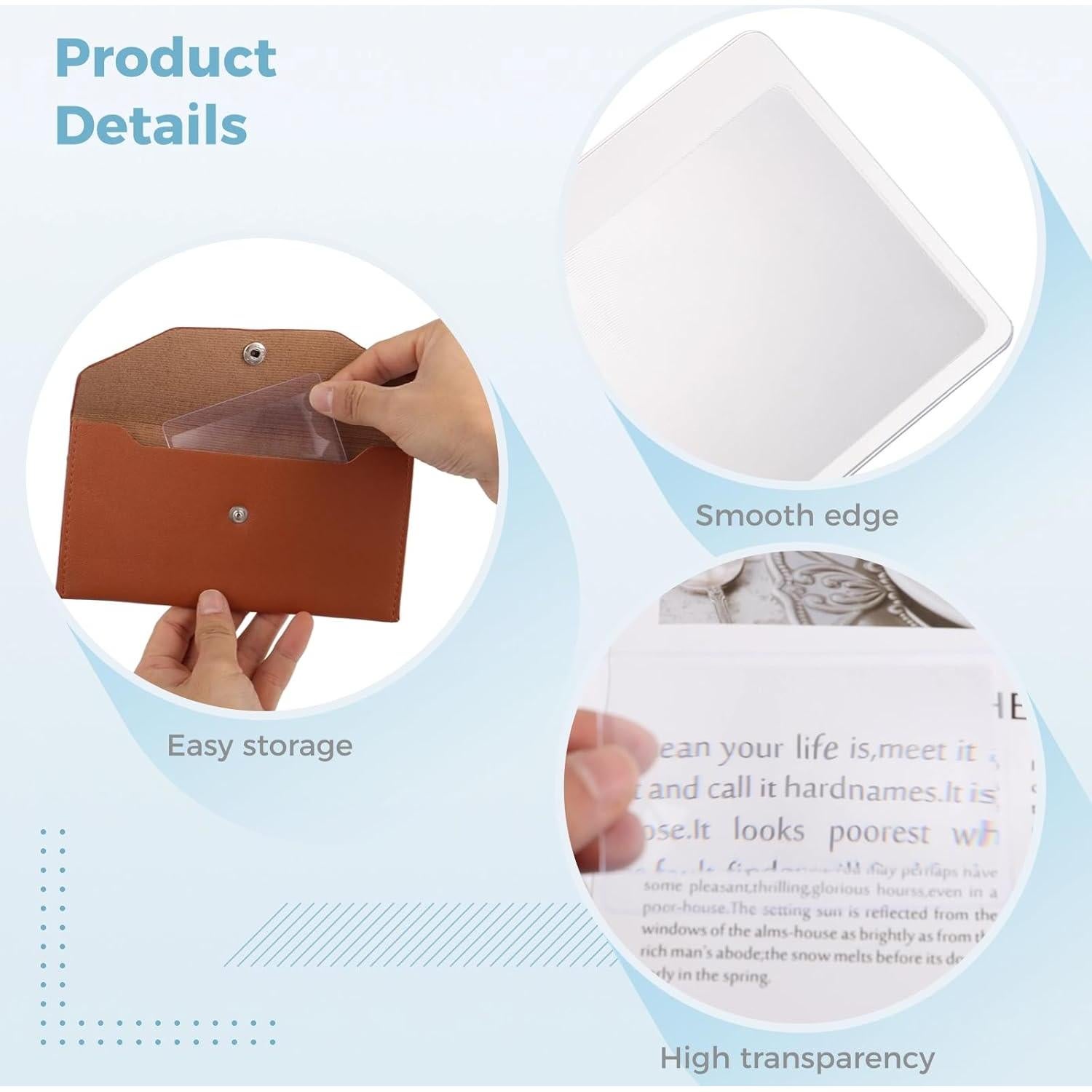 100 Lentes Fresnel Lnrueg 5.6x8.4 cm Lupa Portátil PVC