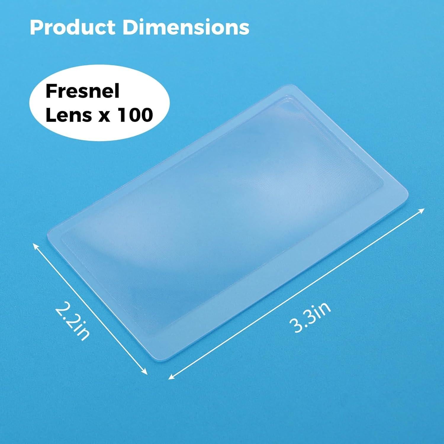 100 Lentes Fresnel Lnrueg 5.6x8.4 cm Lupa Portátil PVC